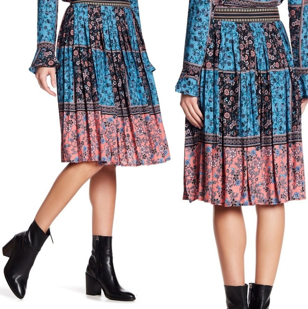 Endless Rose Accordion Pleated Floral Skirt